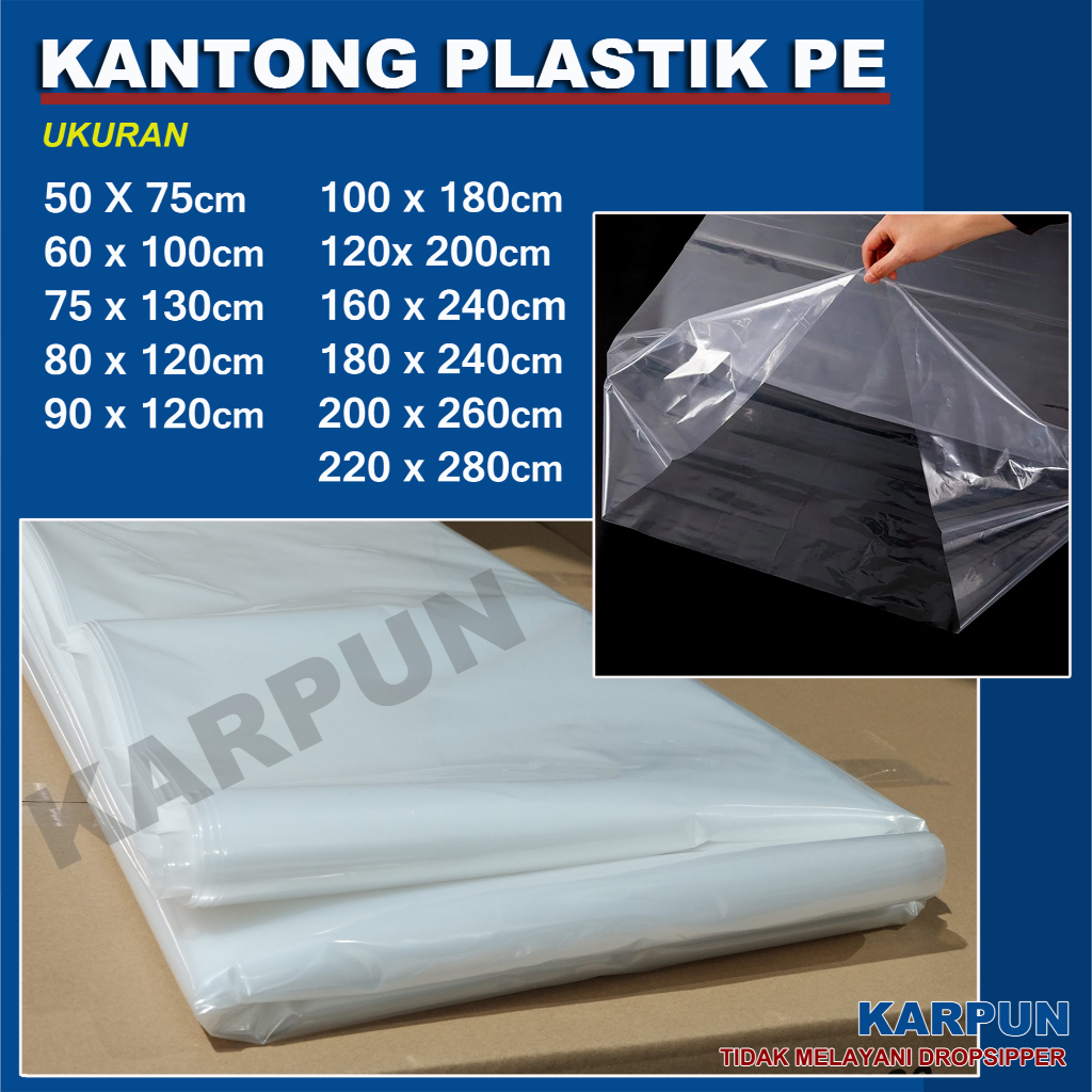Kantong Plastik Bening Transparan Besar 90x120