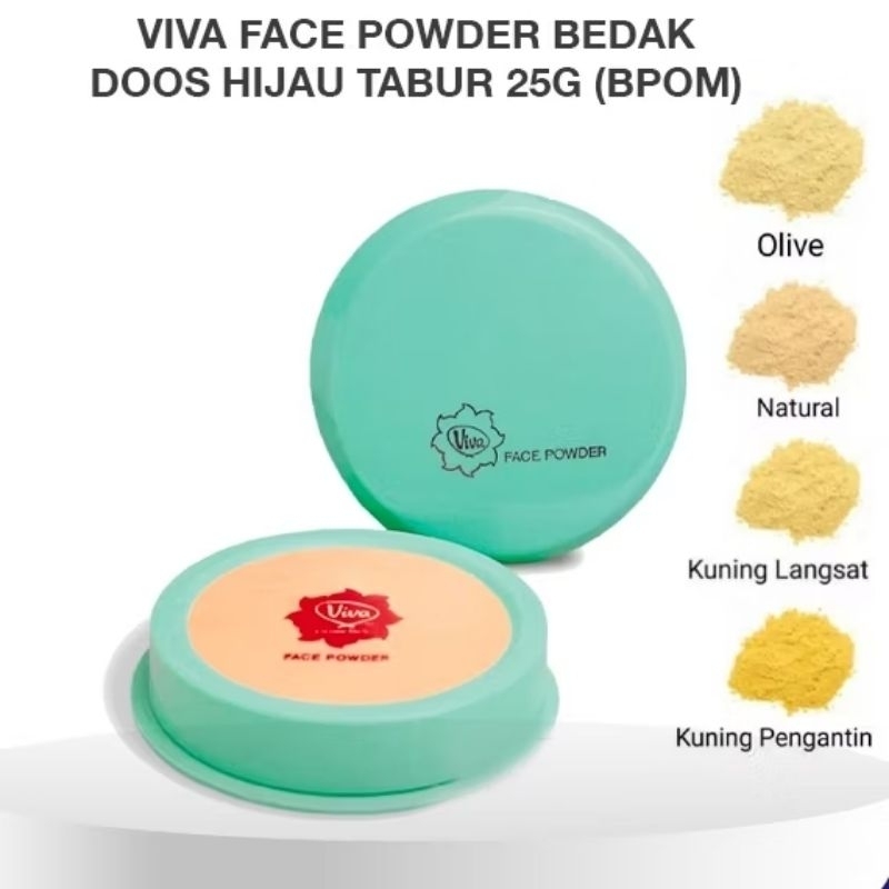 VIVA FACE POWDER BEDAK DOOS MINI HIJAU TABUR 25GR