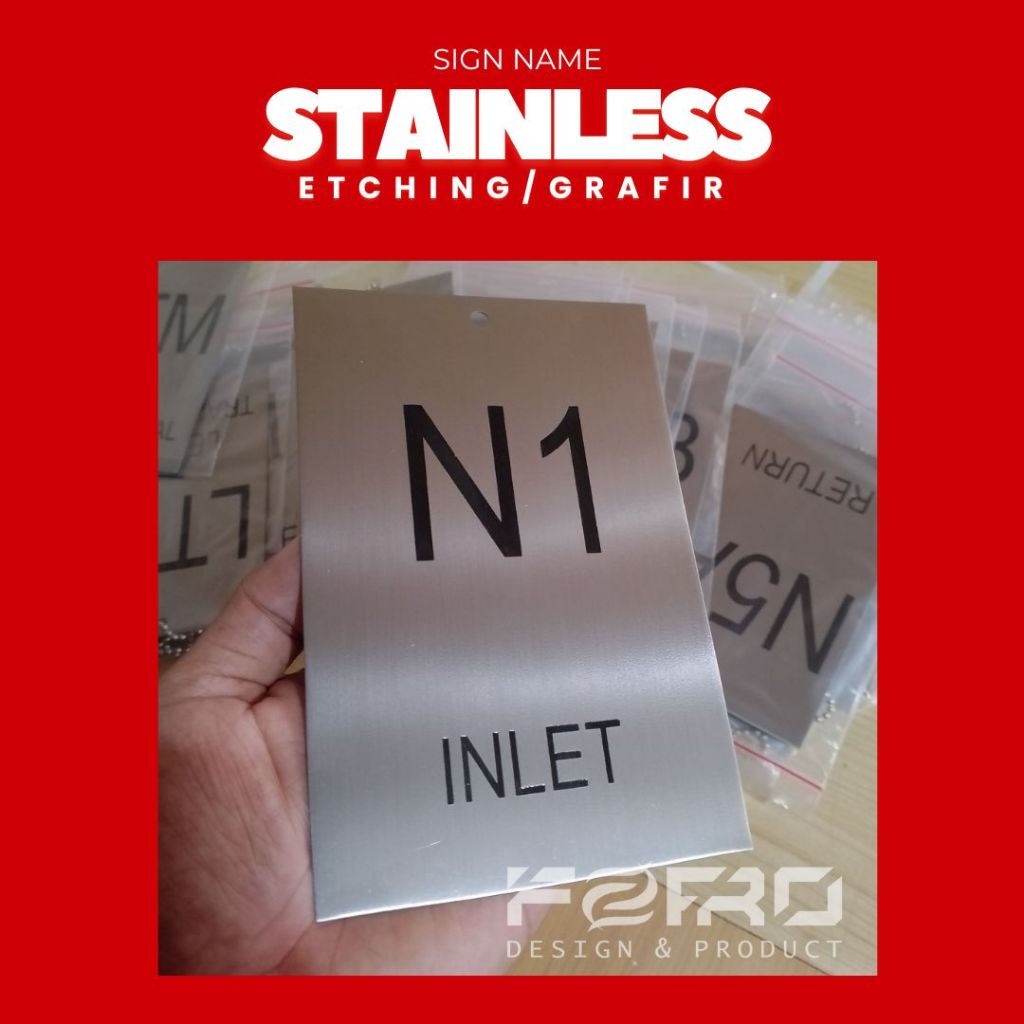 

Plat stainless grafir/etching custom desain dan ukuran