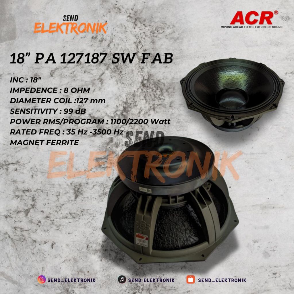 SPEKER 18 INC ACR FABULOUS 18"PA127187SW FAB