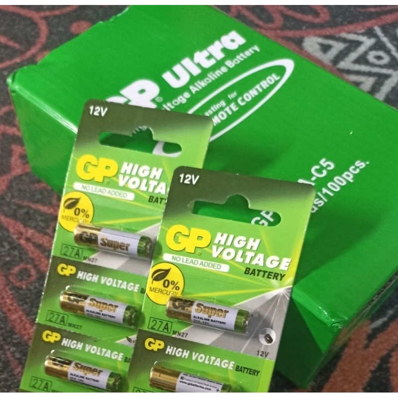 2Pcs Baterai Alkaline GP ultra 27A 12v ori u Remote mobil Daihatsu granmax Ayla avanza Xenia lama