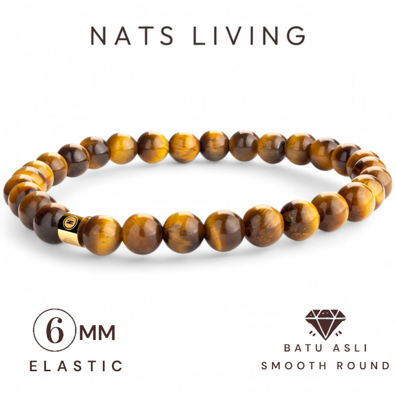Nats Living - Gelang Batu Alam : Gelang Tiger Eye 6mm, Break the Limit and New Perspective