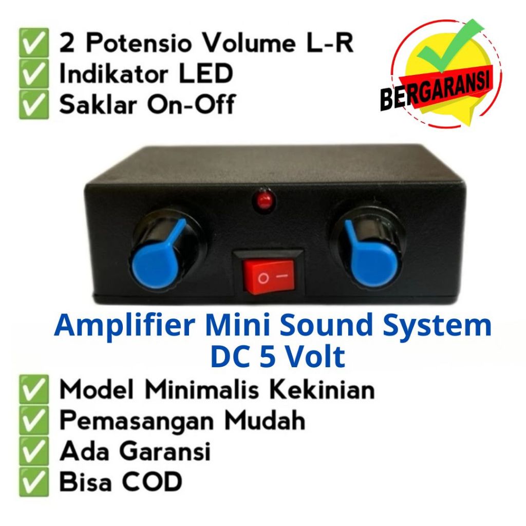 Power Ampli Mini 5volt 2 Channel Free usb free aux jernih bas mantap Amplifier Miniatur Sound System