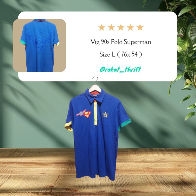 Vtg 90s Polo Superman