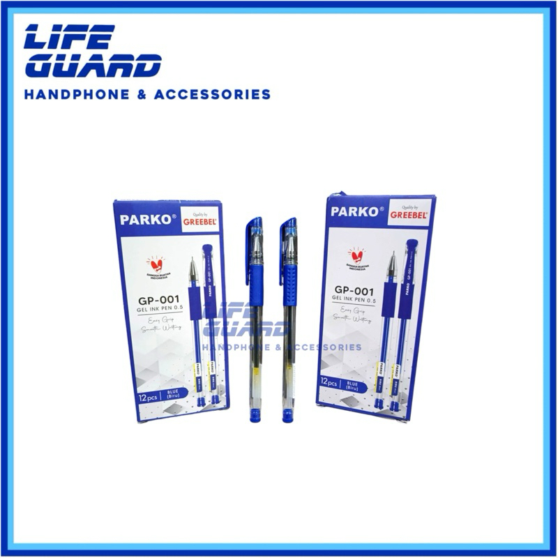 

PARKO PENA PULPEN GEL | GEL PEN GP-001 BALLPEN 0.5 BIRU (12PCS/1 KOTAK) BOLPEN BALLPEN GREEBEL