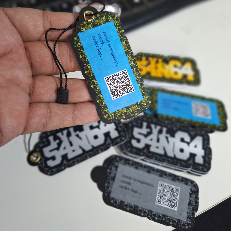 

CUSTOM HANGTAG LABEL KERTAS ARTCARTON 260GSM/CUTTING SESUAI POLA/BISA BOLAK BALIK