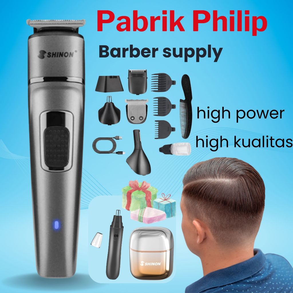 Alat Cukur Rambut Elektrik Set 4 in 1 Men's Grooming Kit Alat Cukur Listrik Mesin