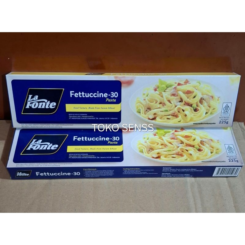 

LA FONTE FETTUCCINE 30 PASTA MIE KEMASAN KOTAK 225 GR || HARGA PER 1 KOTAK