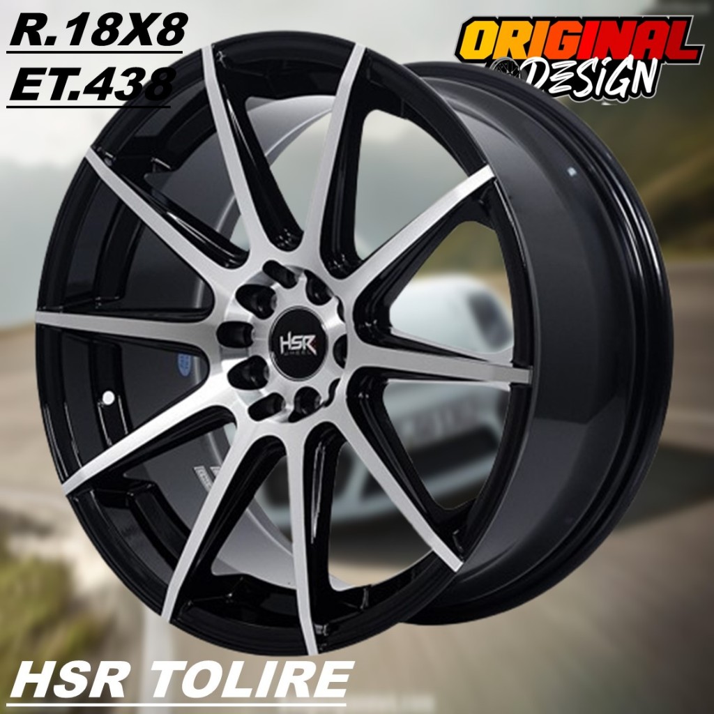 Velg mobil ring 18 lubang baut 5 warna black polis HSR TOLIRE R18