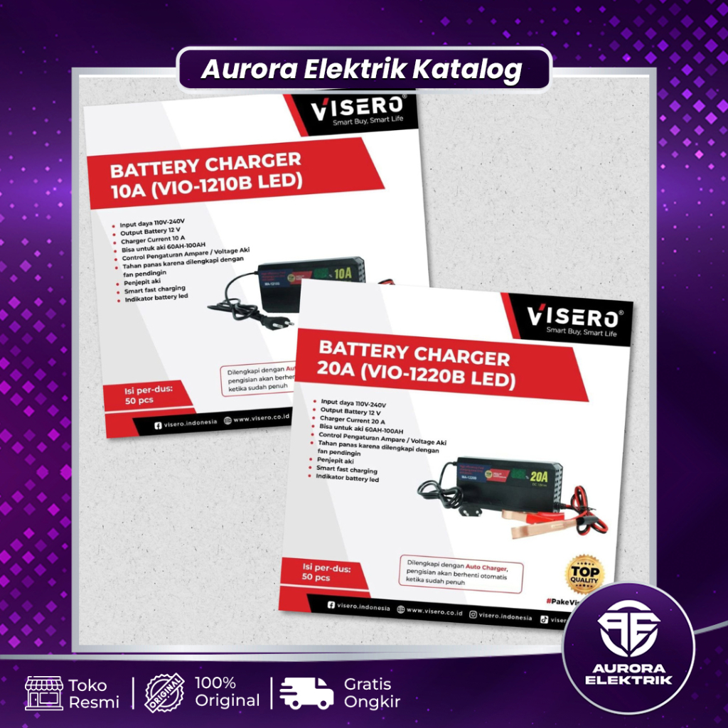 Battery Charger / Charger Aki VISERO