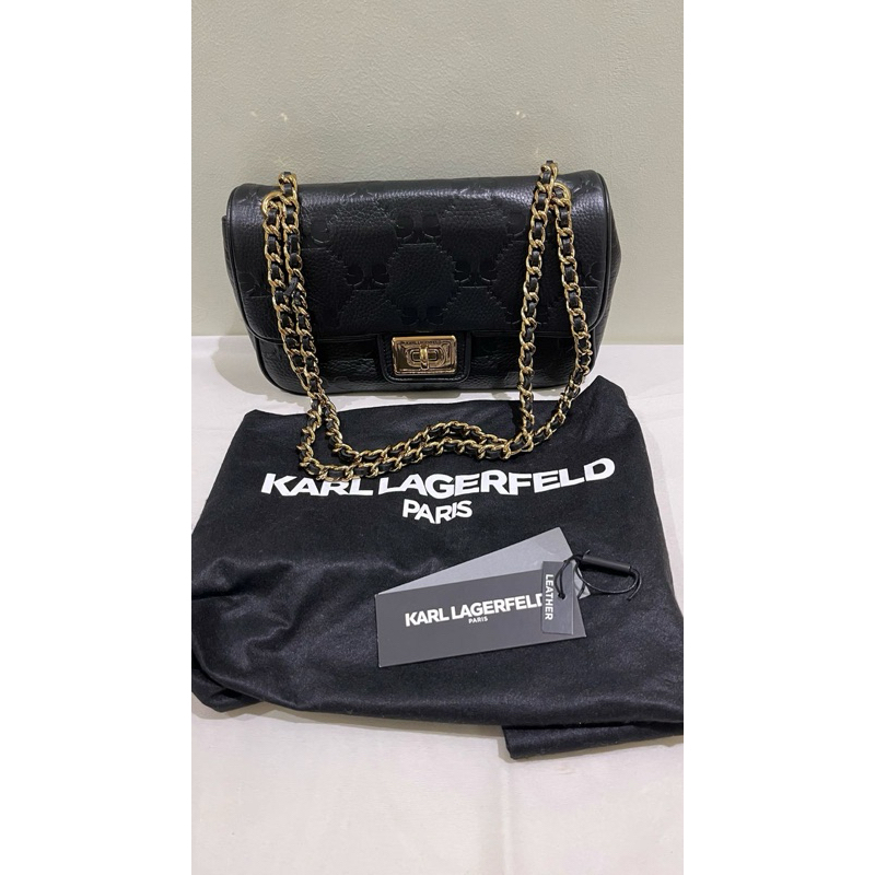 Preloved ORI Karl Lagerfeld Agyness Shoulder Bag Embossed