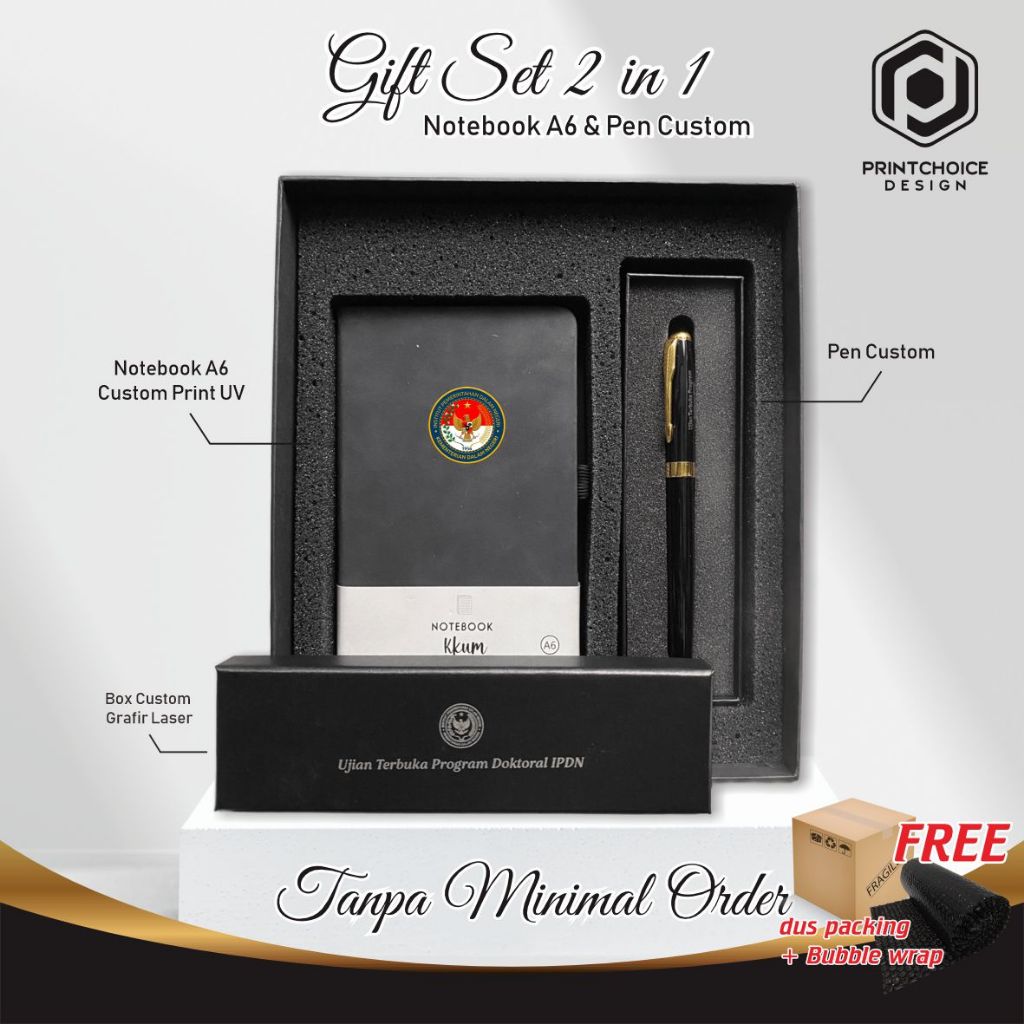 

Custom Box Gift Set Agenda A6 Pulpen Box Exclusive Free Nama Binder Notebook Kuliah Hampers 2in1