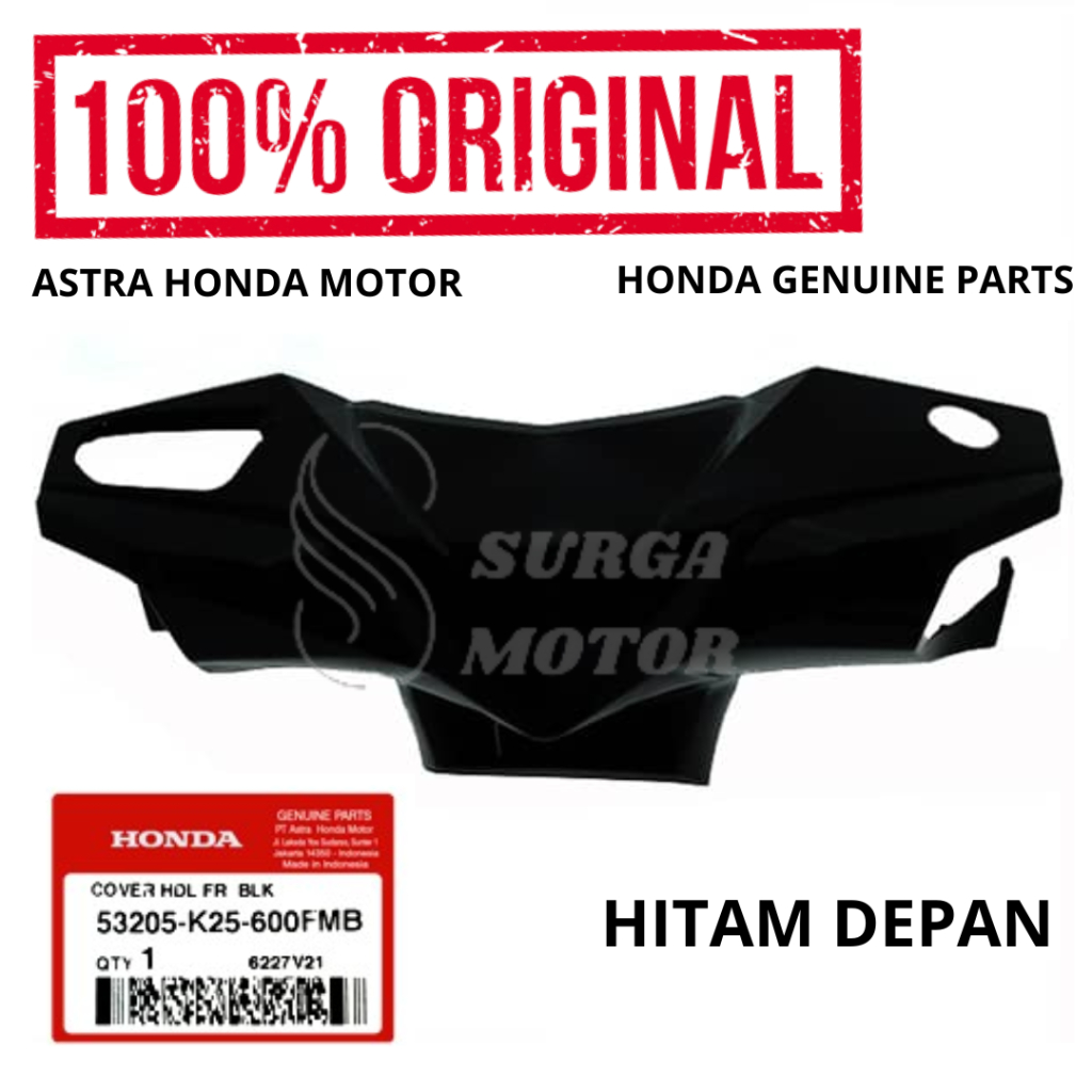 Cover Handle Totok Batok Kepala Depan Hitam BeAT Sporty eSP K25   53205-K25-600FMB Kover Hendle Fron