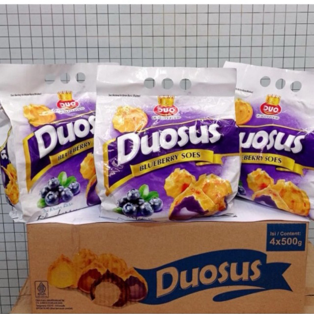 

Duosus Kemasan 500 Gram Soes Kering Coklat Bluberry Vanilla