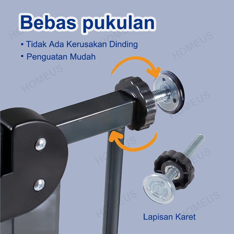 Homeus Baby Safety Gate Pagar Pintu Bayi Hitam Putih Penghalang Pintu Bayi Pagar Tangga Bayi Pagar