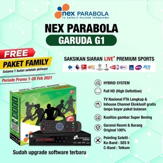 Receiver Nex Parabola Garuda G1 - Pembelian 2 Unit (Free Lampu 2 Pcs)