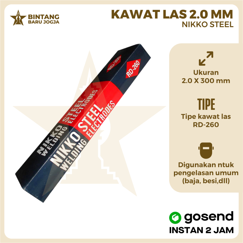 Kawat Las RD260 2.0mm NIKKO STEEL 2.0 X 300 Elektroda RD 260 2.0 mm