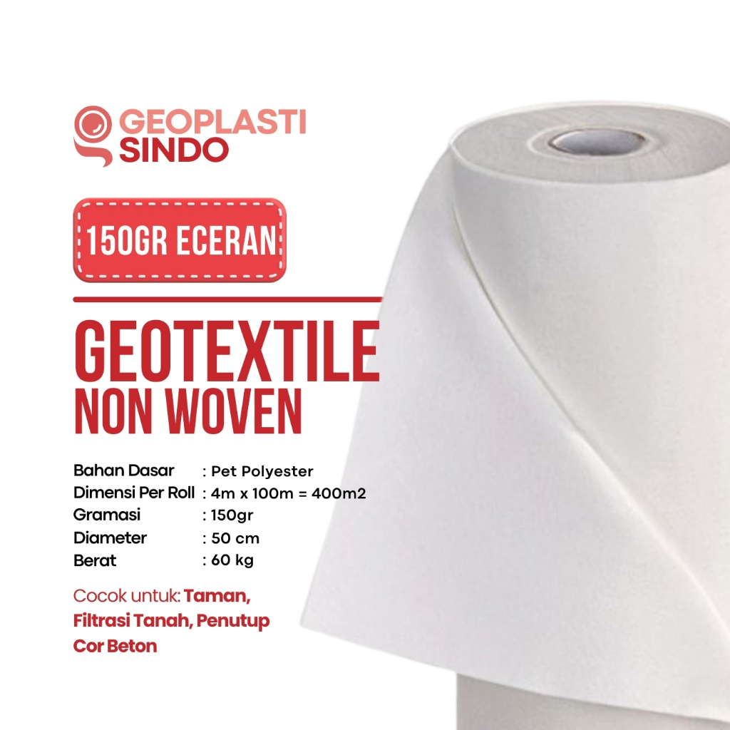 Karpet Geotextile Non Woven 150gr meteran | Geoven Geotekstil Non woven 150gr