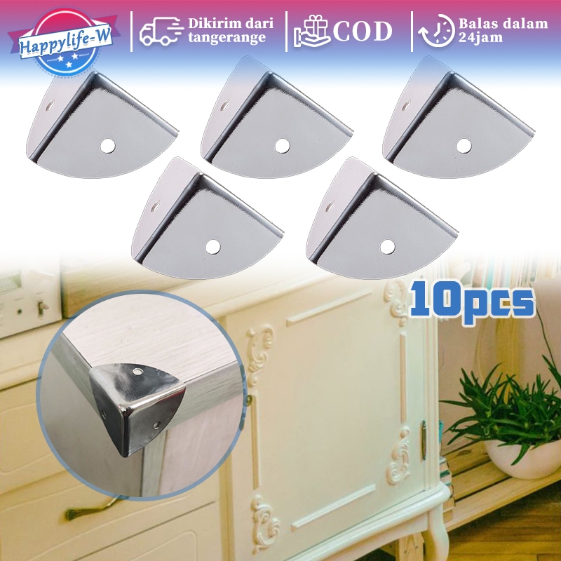 Pelindung Sudut Kotak Kayu 10pcs Pelindung Sudut Meja Kayu Siku Box Kotak Koper Logam Pengaman Sudut