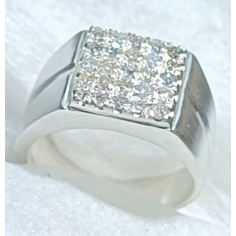 CINCIN COWOK BERLIAN ASLI NATURAL BAHAN PERAK MURNI