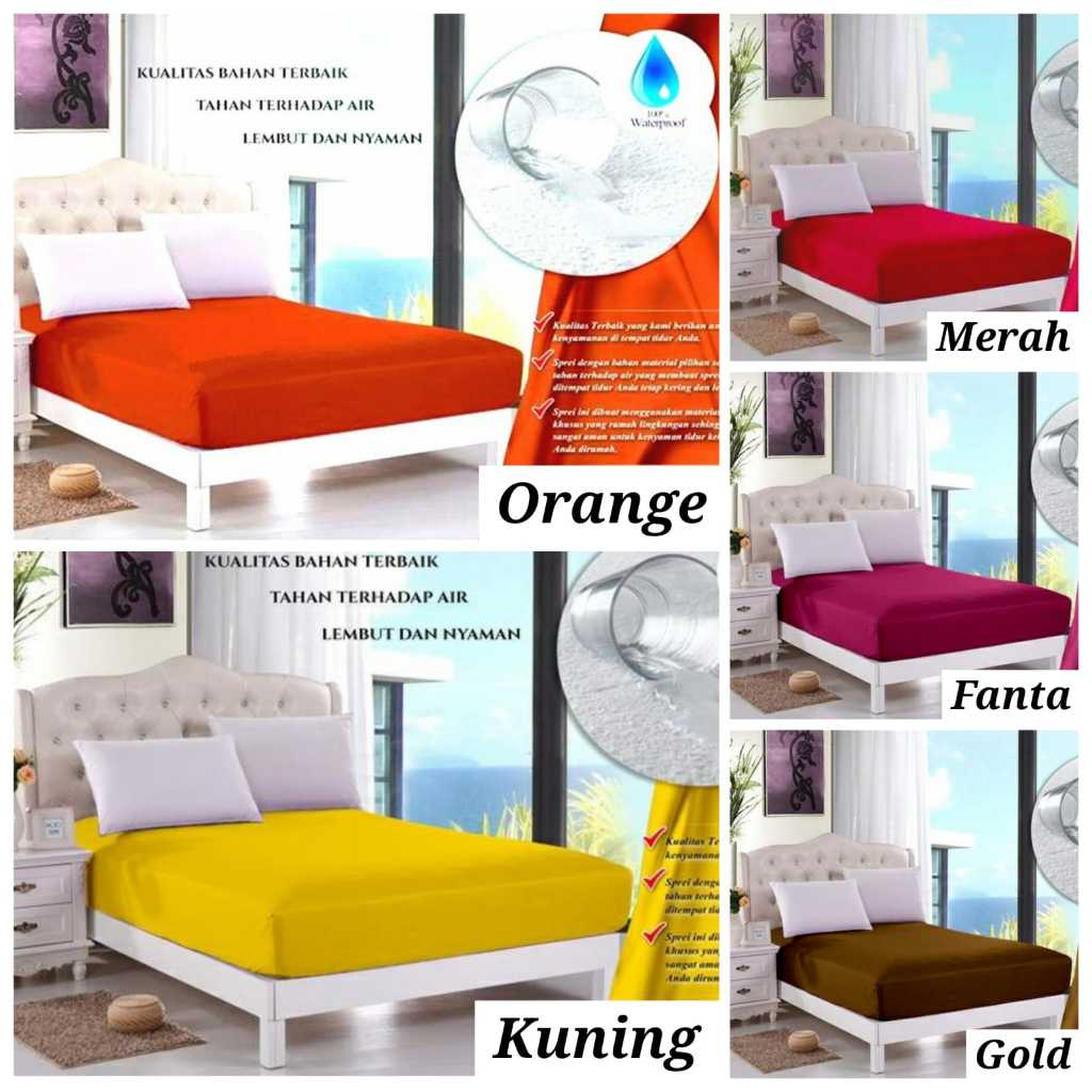 Sprei Waterproof Anti Air Ompol Bahan Import Polos Aneka Warna | Sprai Berkualitas | Spray 80x200 90