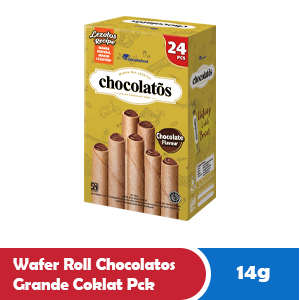 

GERY WAFER ROLL CHOCOLATOS GRANDE COKLAT DAN DARK PCK 16/14g