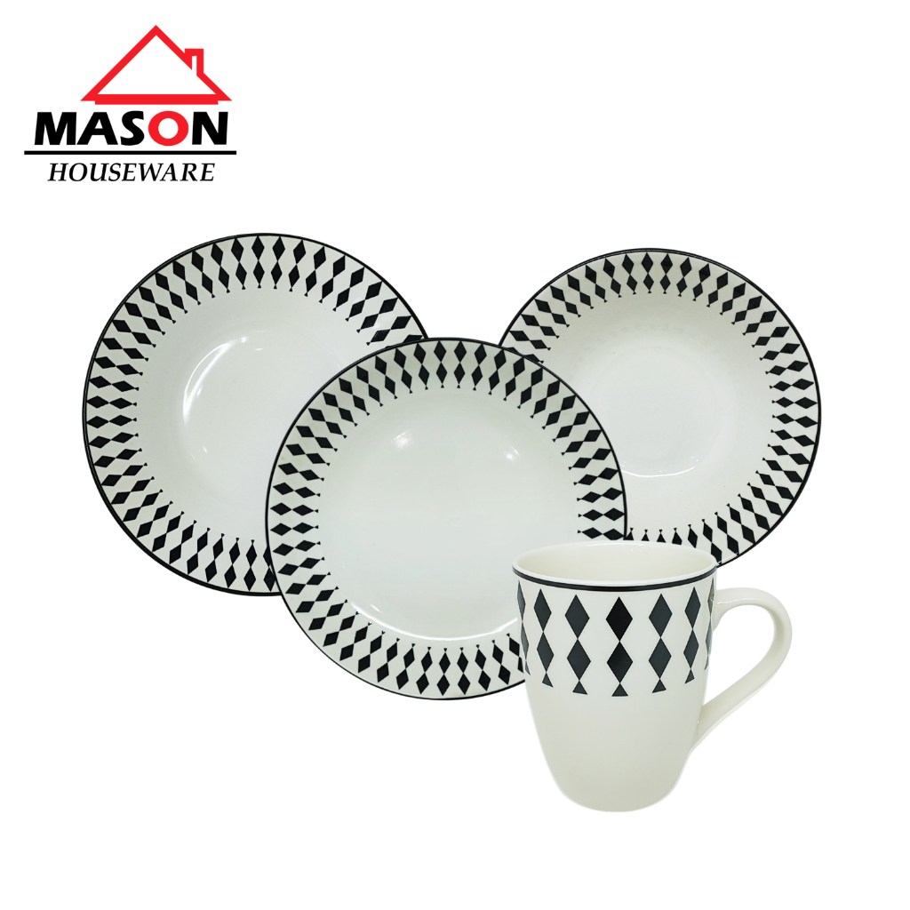 MASON PIRING KERAMIK / PIRING SAJI / PIRING SALAD / MANGKOK DAN MUG SET