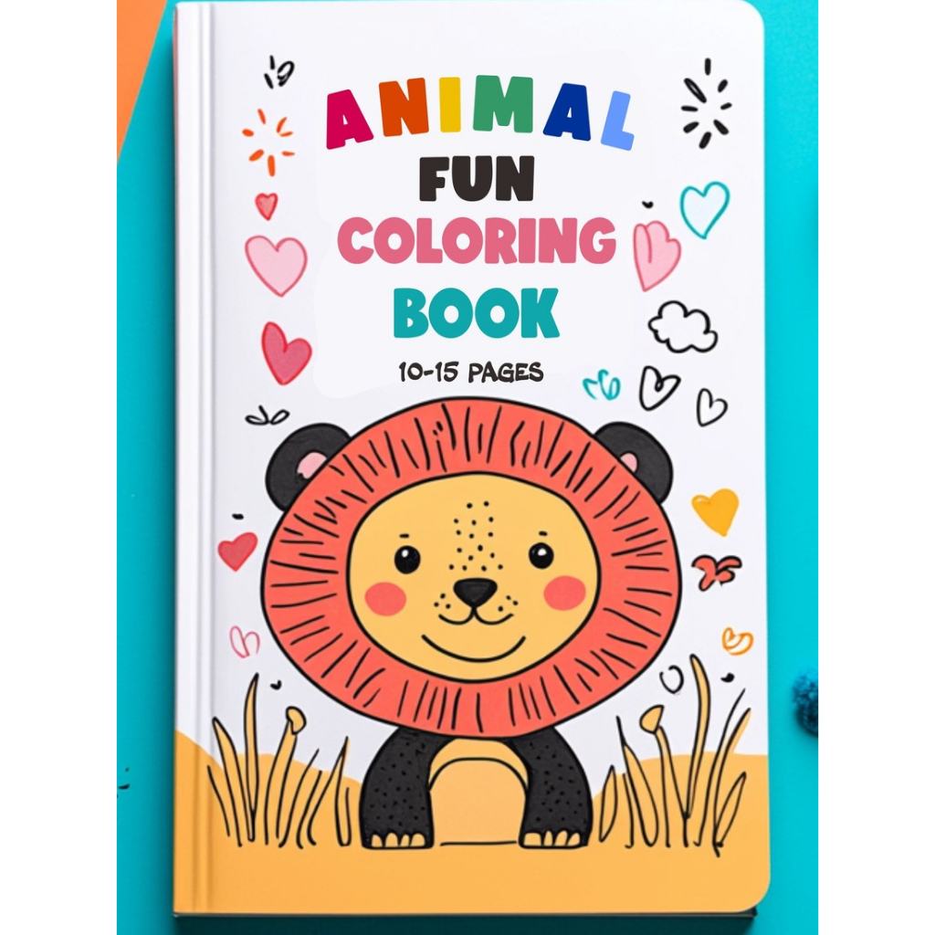 

Printable Animal Coloring Book - 10 Pages (Instant Download)