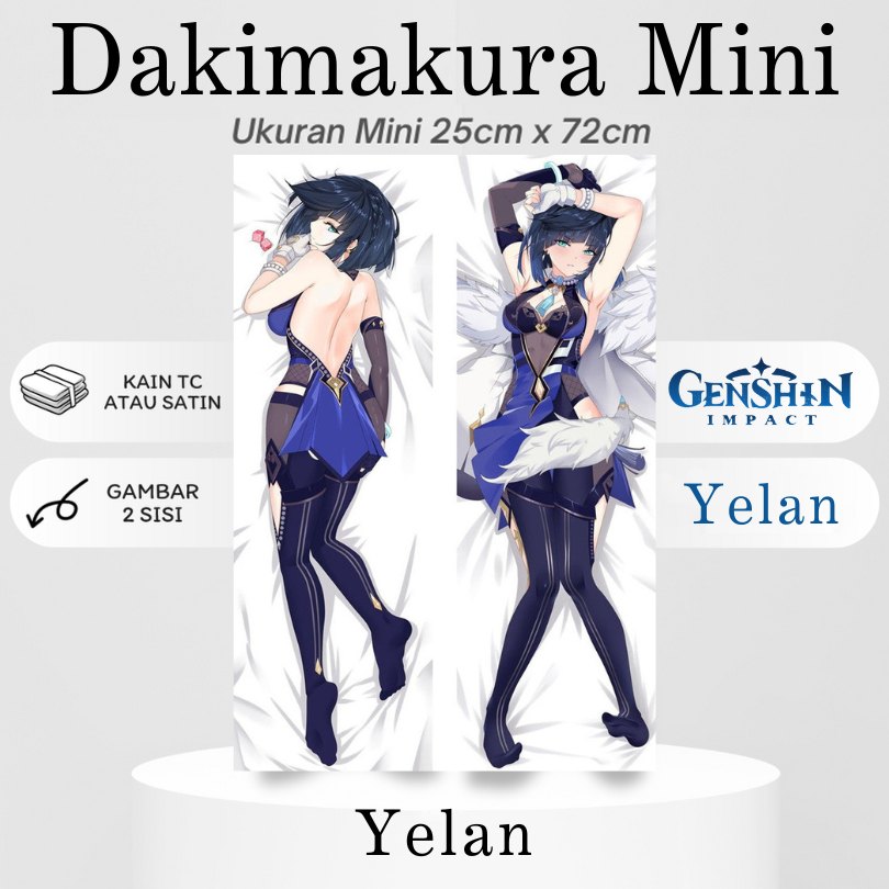 DAKIMAKURA MINI Genshin Impact YELAN Bantal Anime Waifu Mini