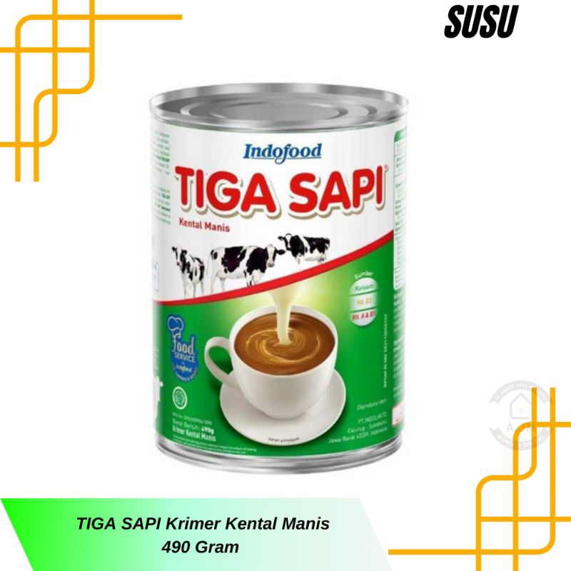 

Tiga Sapi Kremer Krimer Kental Manis Kaleng 490 gram