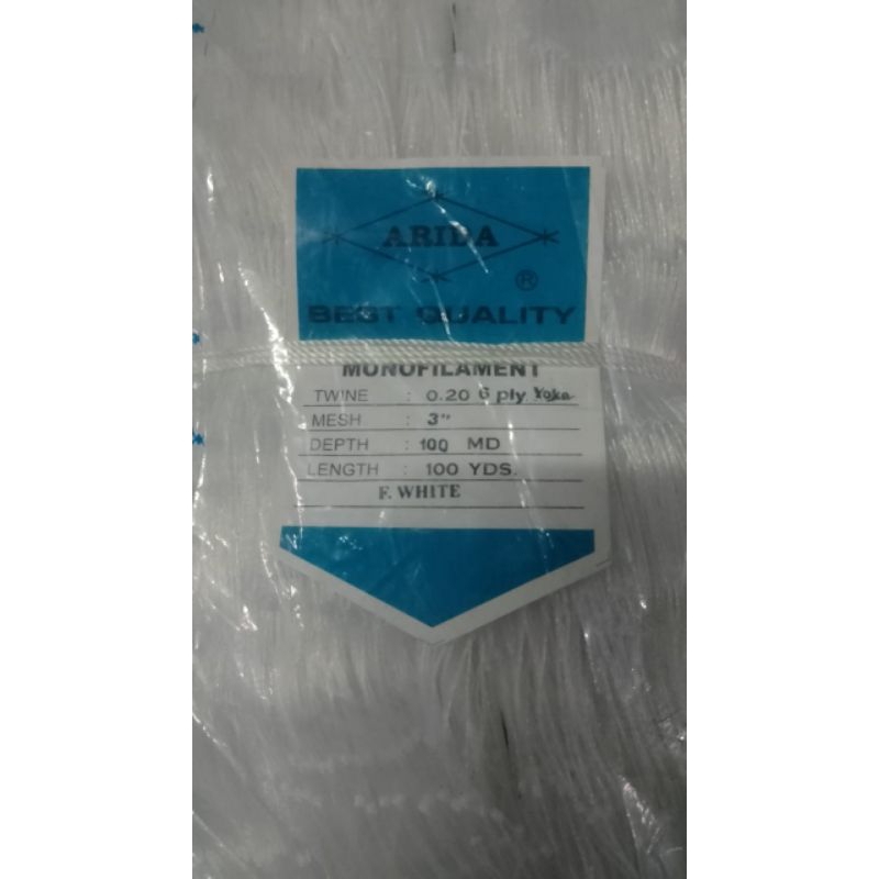 Jaring ikan arida jaring ikan tengiri 3 inchi ply6 100md/100yds Yoko jaring gelnet jaring serabut ja