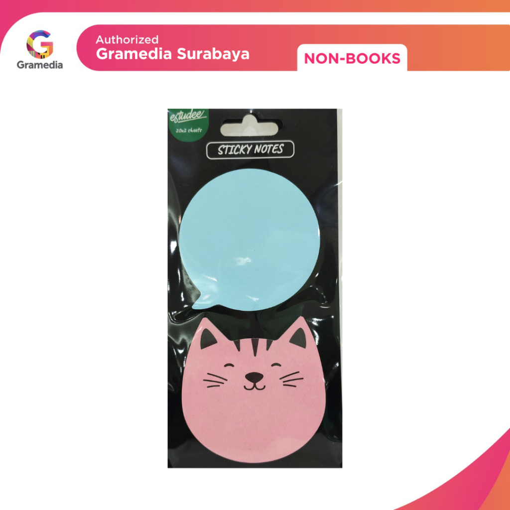 

Gramedia Surabaya - Estudee Sticky Note Baloon Cat 70x70MM 20Sht
