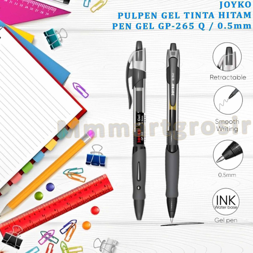 

Joyko / Pulpen Gel Tinta Hitam / Ballpen Gel Tinta 0.5mm / GP-265 Q Isi 1pcs