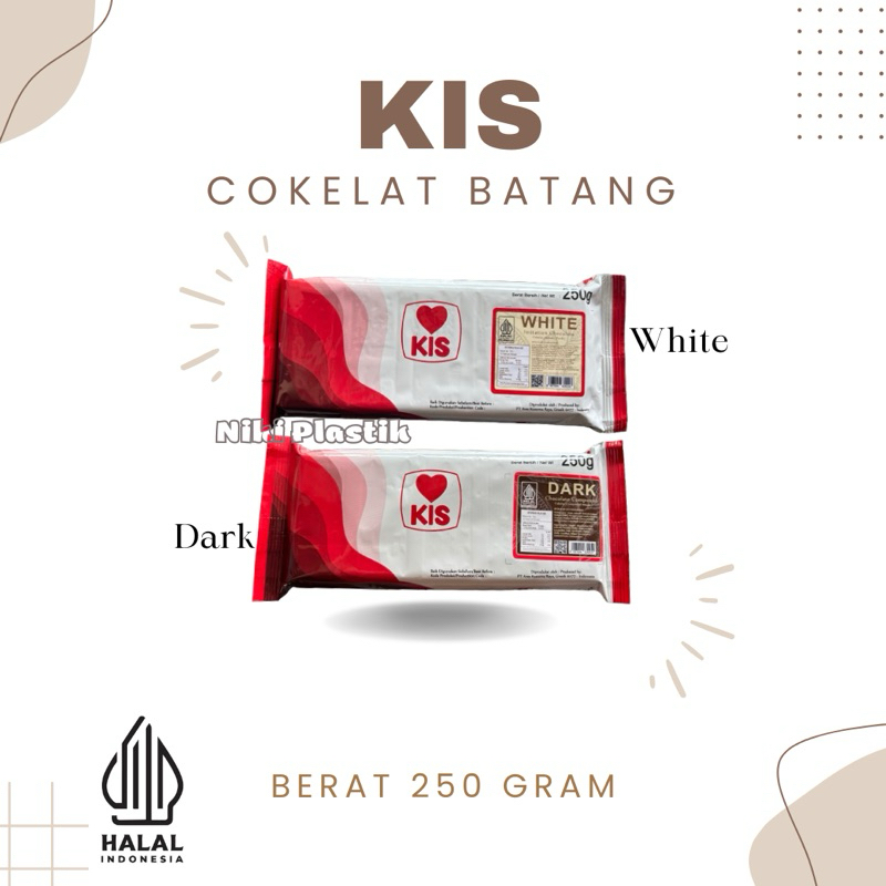 

Kis Cokelat Batang Dark & White 250gram | Cokelat Baking Compound Hitam Putih Manis