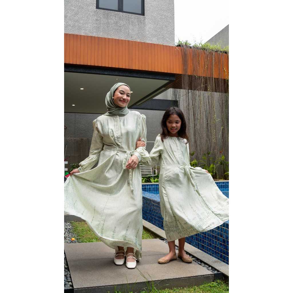 TAHAYA - AZZYA SERIES SAGE - SERAGAM LEBARAN IBU ANAK - SARIMBIT LEBARAN 2025/ FAMILY SET