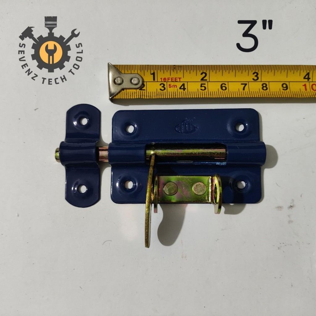 3" GTK / GRENDEL TEMPAT GEMBOK BIRU 3" INCH / GRENDEL GTK BIRU OVERPAL BESI 3" FIT