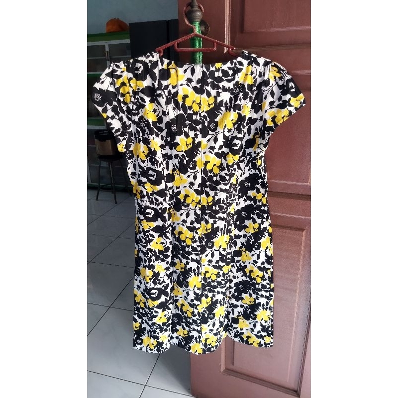 Mini Dress Eprise Bunga Hitam Kuning