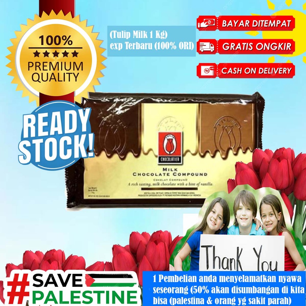 

Milk Cokelat Tulip 1 Kg - Tulip Milk Compound 1 Kg 1000 Gr - Gratis Ongkir - Exp Terbaru