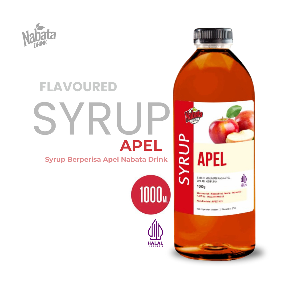 

Sirup Apel 1000ML Nabata Drink - Syrup Apple Untuk Teh Cafe Hotel Restauran