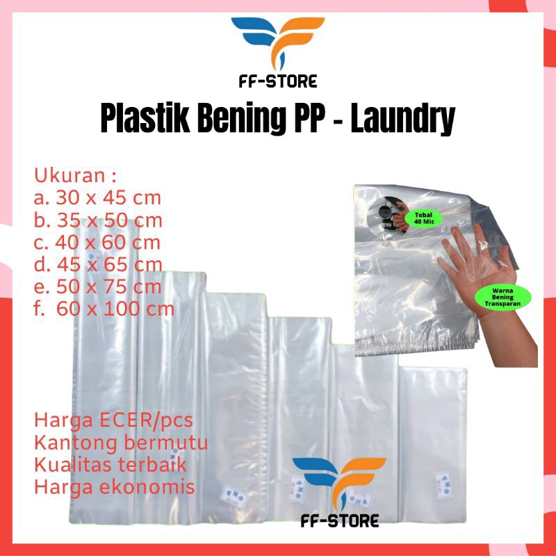 [Satuan] Kantong Plastik PP bening/ Plastik Laundry/ Plastik Bening Besar/ Plastik Pembungkus Barang