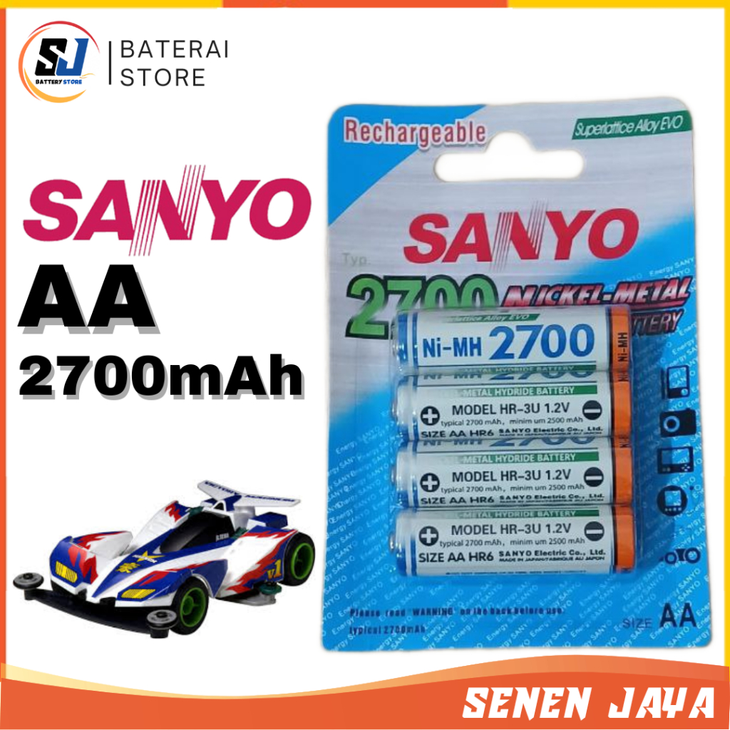 PROMO Baterai AA Sanyo Isi 4 Rechargeable Cas Charger Charge Recharge Murah Sony Sanyo Batre AA Rech