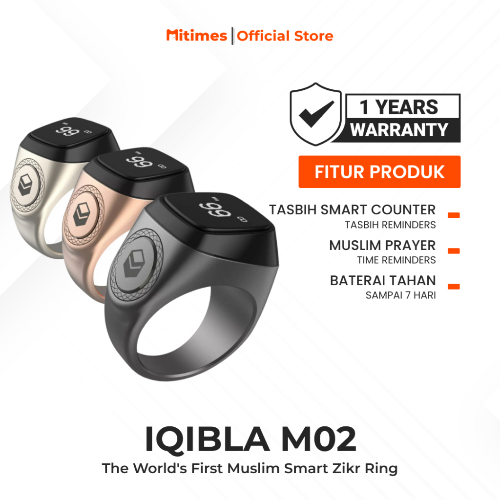 iQibla Zikr Ring M02 | Tasbih Digital | Cincin Tasbih Digital | Cincin Zikir