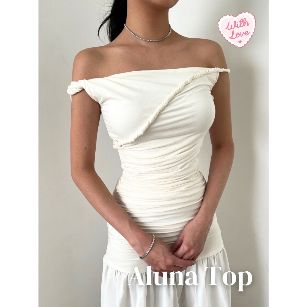 With Love The Brand | ALUNA TOP | Atasan Wanita Elegan | Atasan One Shoulder | Blouse Wanita Kekinia