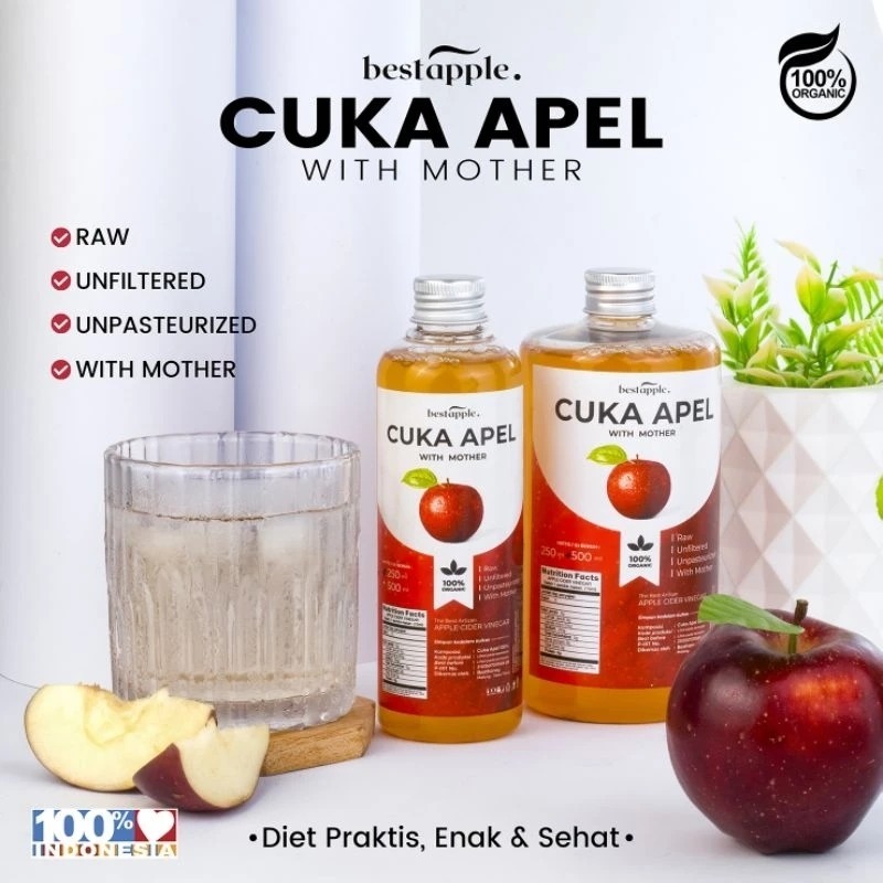 

CUKA APEL BEST HONEY ORIGINAL (RESELLER RESMI) Cuka Apel Vinega With Mother Organic 250ml,500ml,1L/Cuka Apel Cinder Vinega Toner Wajah Alami/Cuka Apel Diet Detoks Pelangsing Berat Badan/Apple Cider Vinegar Diproses Fermentasi Alam/Cuka Apel Halal Dan Bpom