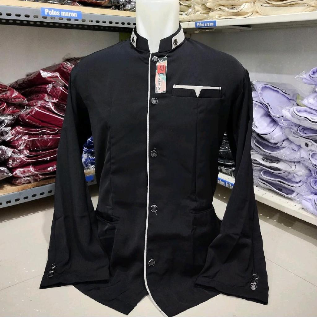 KOKO JASKO PRIA DEWASA UKURAN JUMBO BIG SIZE MOTIF LIS TERBARU BAJU KOKO LEBARAN 2025