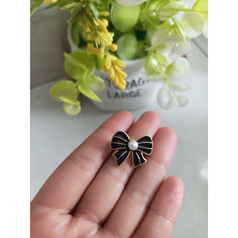 Bros Dagu Pita Hitam Mutiara | Bros Dagu | Bros mini | Bros Hijab | Bros Kekinian