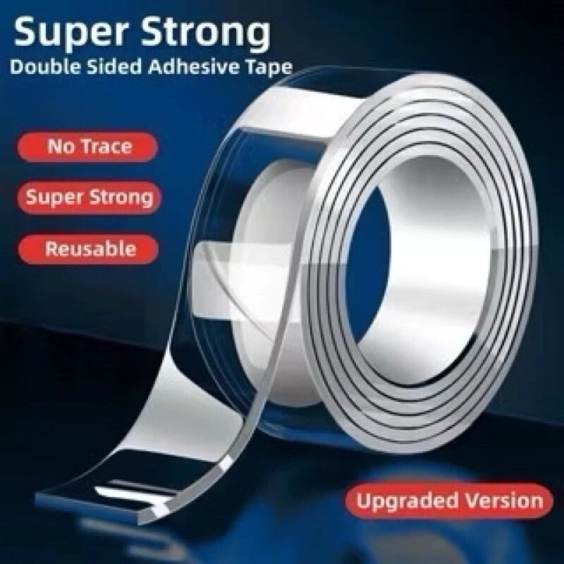 

Double Tape Nano 10m Isolasi Solatip Bening 2 Sisi Perekat Waterproof Transparan