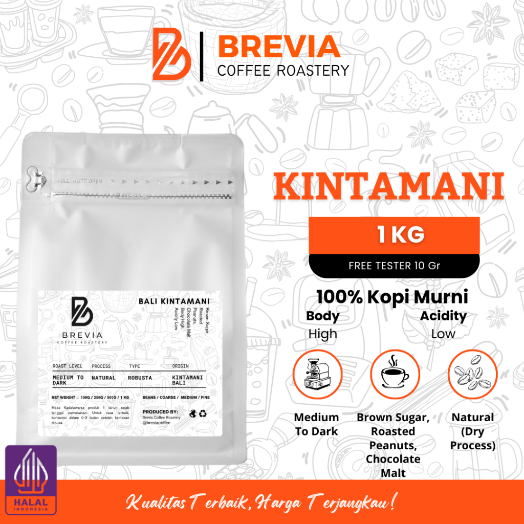 

Kopi Robusta Bali Kintamani Bubuk Murni Biji Premium 1Kg - Asli Original