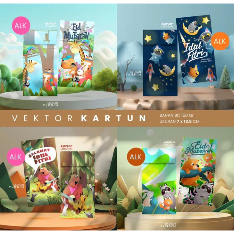 

TERMURAH Amplop Lebaran Animal Vektor Kartun