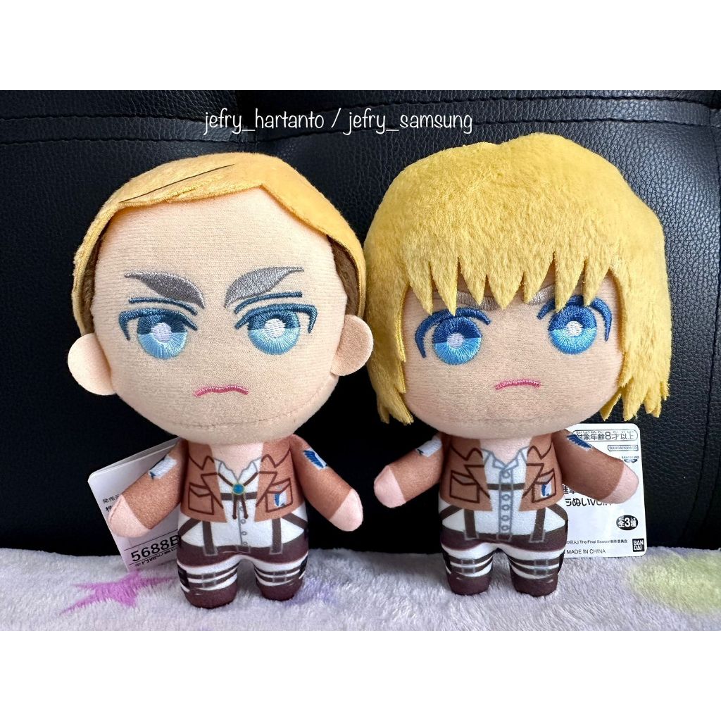 Boneka Attack on Titan Erwin Armin Tomonui Plush Original Banpresto Jepang Nuigurumi Ganci Keychain